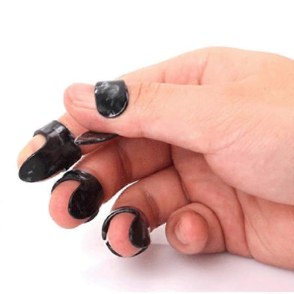 Ballad Gitarr Finger Set Gitarr Smärtfri Finger Set Plektrum Tillbehör Gitarr Finger Tumme Pekfinger Set (Röd)