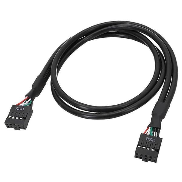 Bundkort USB 9PIN Hun til Hun Intern Kabel USB2.0 Internt Bundkort Header Kabel Black