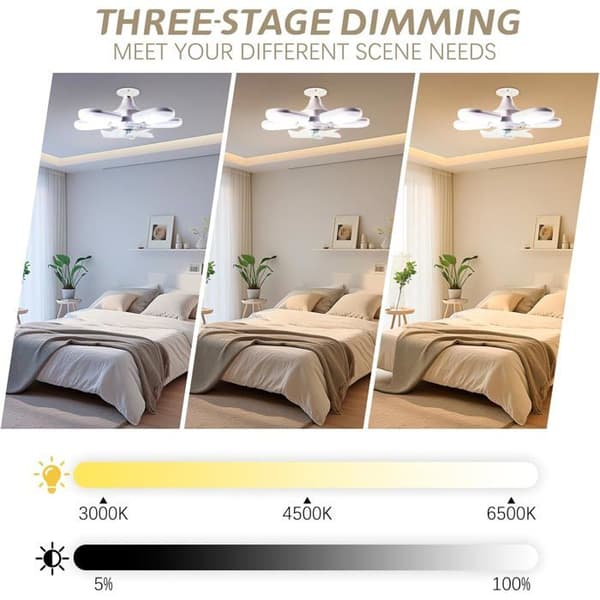 LED ventilatorpære, E27 loftventilatorlampe, loftventilatorlys med pære, ventilatorlampe