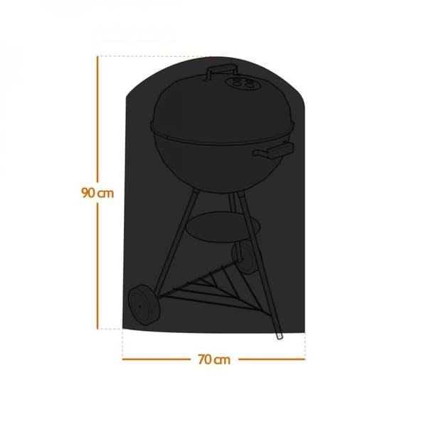 Vandtæt, UV-resistent grillovertræk - 70 x 90 cm - Sort - Linxor