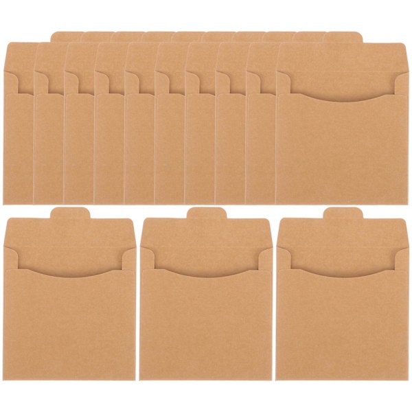 50 st Kraftpapper CD-fodral DVD-förpackningspåse CD-förvaringspåse CD-kuvert Ljusbrun 15X12CM Ljusbrun Light Brown 15X12CM