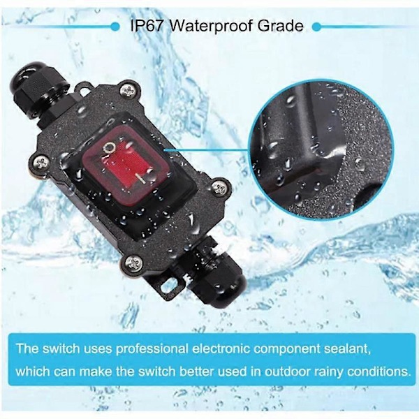 IP67 Vattentät Inline Strömbrytare 12V DC 20A Hög Ström Vattentät Strömbrytare As shown