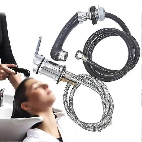 Frisørkran servant med blandebatteri og slange 80cm