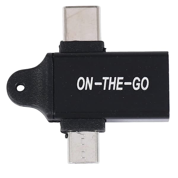 USB C til USB 3.0 OTG-konverter USB 2 i 1 Type C -OTG-adapter Black