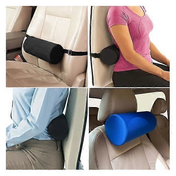Ländryggskudde Memory Foam Lindrar Ryggsmärta Förbättrar Hållningen Stöd för Midjan Hem Bil Tillbehör black