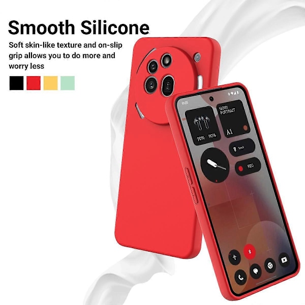 Nestemäinen silikonikuori Nothing Phone (3a) Pro -puhelimelle, takakuori käsiremmin - Vihreä Multicolor Red