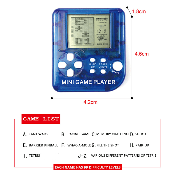 Mini Klassikkopeli Elektroninen Cyber-kone Lapsille Peliketjun Lahjat Väri Satunnainen 0.35