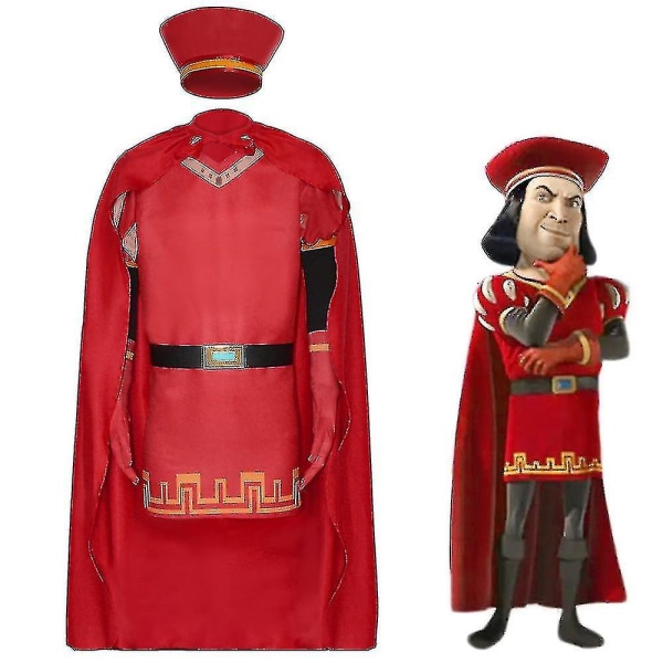 Lord Farquaad Cosplay kostym för vuxna barn Halloween Carnival kostym set size