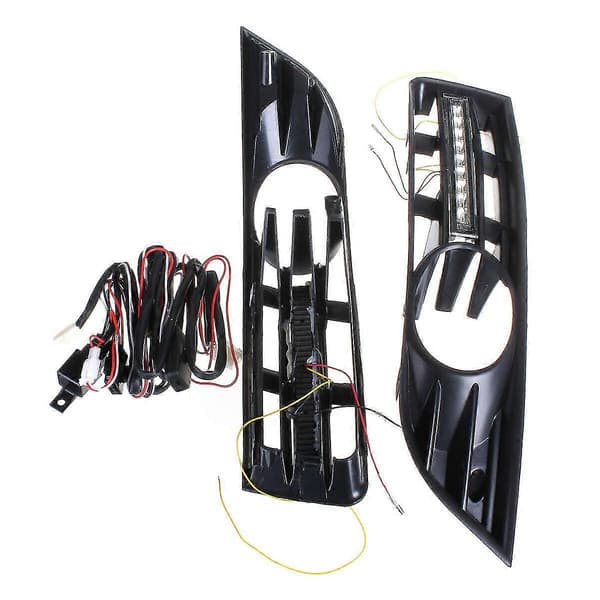 Frontfanger Tåkelys Grill + DRL LED for B6 2007-2011 Vanntett black