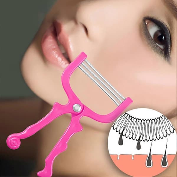 3-delt ansigtshårfjernersæt, bærbar smertefri epilator til ansigtshårfjerning, egnet til pande, kinder, overlæbe og tilfældig farve