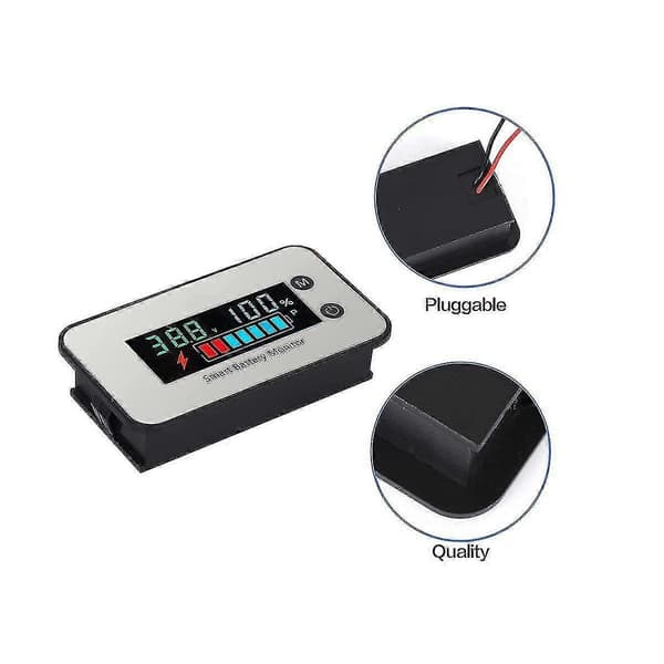 Ipx7 Vandtæt Batterimonitor 7-100v Batterikapacitetstestermåler Med Buzzer Alarm Temperatur-e