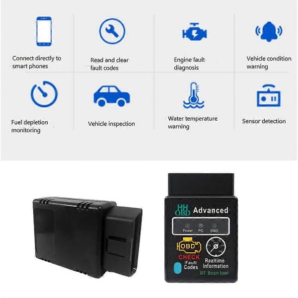 Bil Bluetooth OBD2 Scanner Elm327 V1.5 Kodeaflæser OBDII Diagnostisk Værktøj