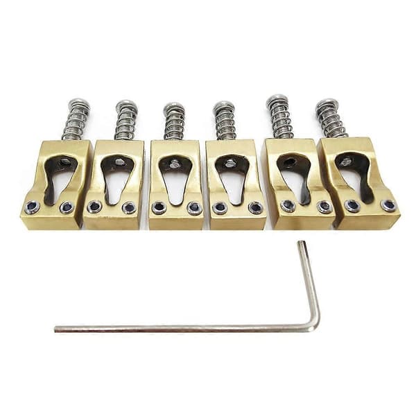 10,8 mm elgitarr Gourd Bridge Mässingsstall Sadel Vibratostall Sadel 6-strängad gitarrsadel Kopparfärg Copper color