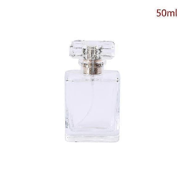 2026 Tjock Glas Påfyllningsbar Parfymflaska Spruta Pump Parfymflaskor Behållare White 50ml