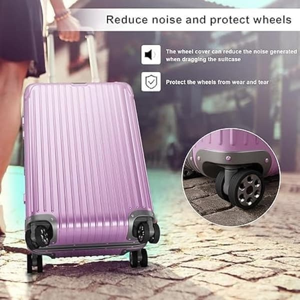 [KK]ING 16-pack Silicone Wheel Covers Compatible with Suitcases - Protective Wheel Covers Compatible with Suitcases - Waterproof Protective Wheel Covers Gray