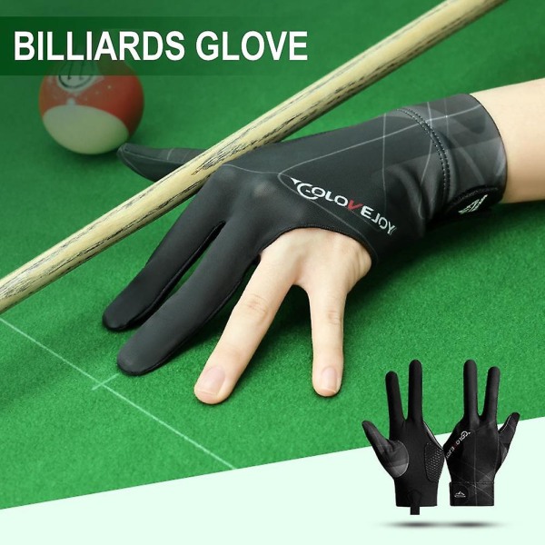 Snookerhandskar Biljard 3 Vänster Tre Finger Hand Öppna Handske Sport Pool Black Left hand