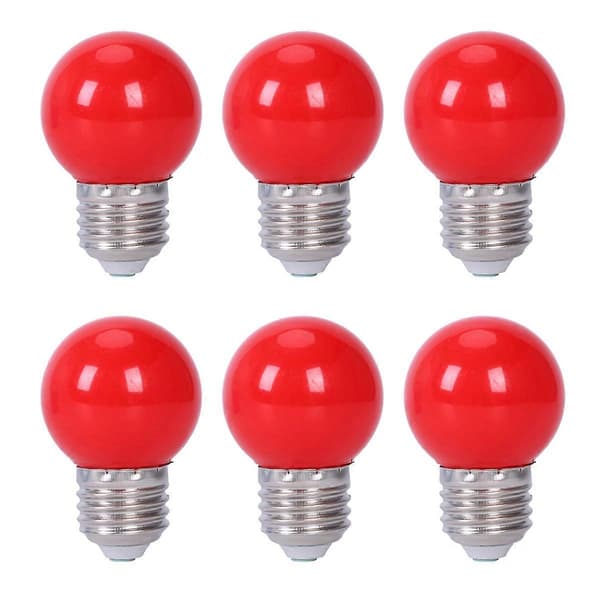 6X E27 3W 6 SMD LED Energisparende Globe Pære Lys Lampe AC 110-240V, Rød E27
