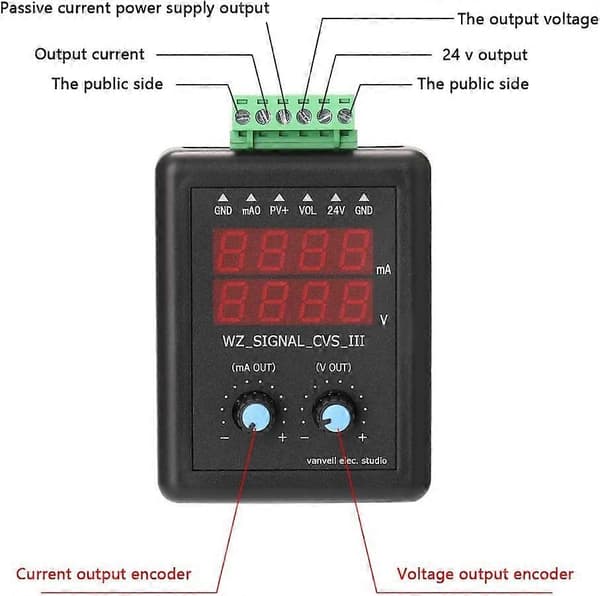 4-20mA Signalgenerator 0-10V 24V Spændingstransmitter Signalkilde Konstant Strømkilde med Display