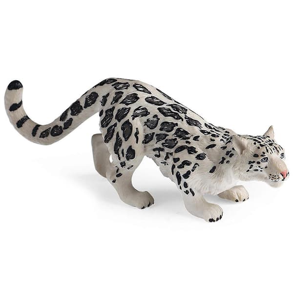 Realistisk snøleopardfigur Kreativ gepardleke Leopardfigur Snøleopardstatue Dekor Samleobjekt for ville dyr Multicolor
