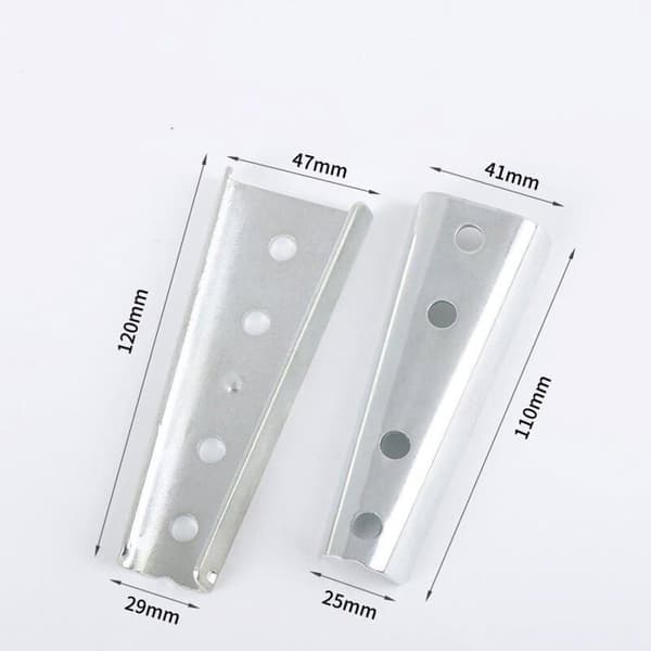 2 jernsofabolter 120x47mm, sklisikker møbelkobling for seng, stol, kontor, sølv