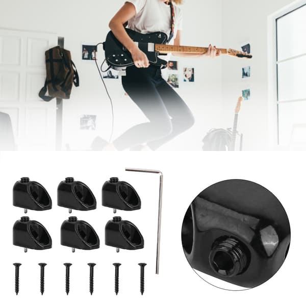 [KK]Högkvalitativa gitarrdelar 6-strängad huvudlös elektrisk basgitarr stränglåsningssats