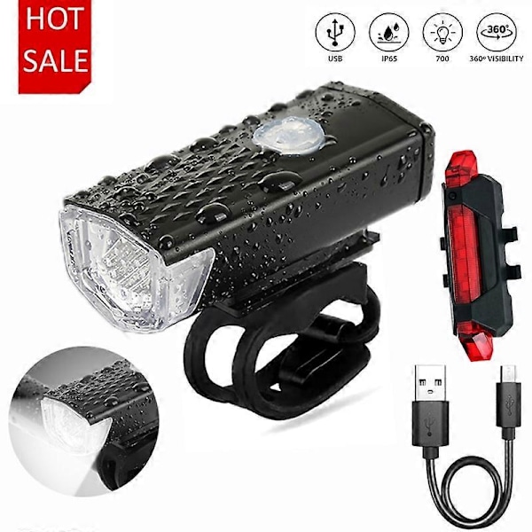 2 kpl Polkupyörän Valosarja LED USB Ladattava 300 Lumenia 3 Tilaa Polkupyörän Lamppu MTB Maantiepyörän Etu- ja Takavalo Sarja Taskulamppu 2Pcs set A251