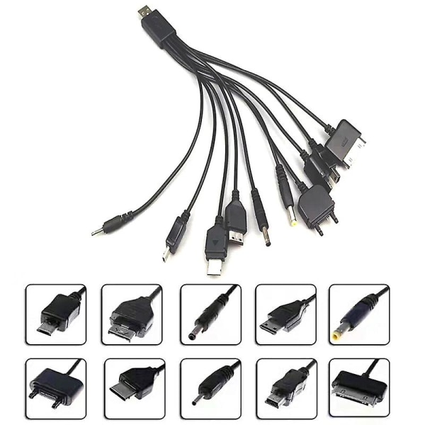 10 i 1 Multifunksjonell Lader USB-kabler for Motorola Samsung LG Datakabel