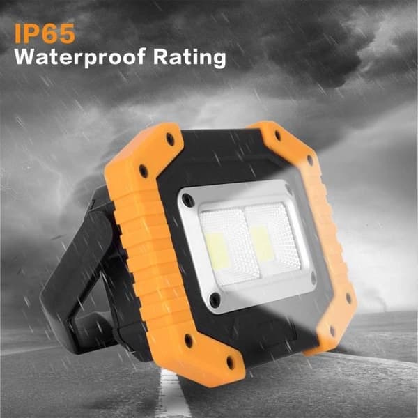 Arbeidslys - 30W - 1500 Lumen - Oppladbart - Vanntett - 2 stk