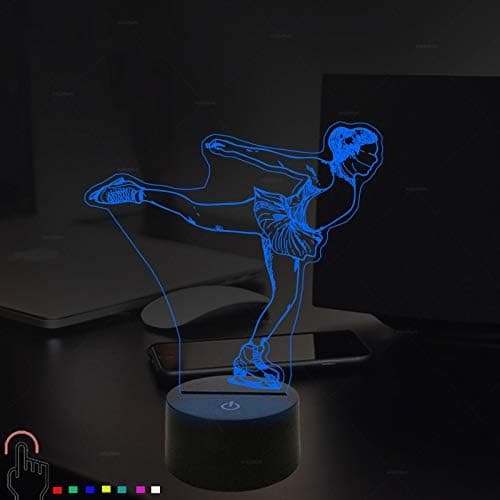 [KK]3D LED Figure Skating Night Light Powered Remote Control Tou