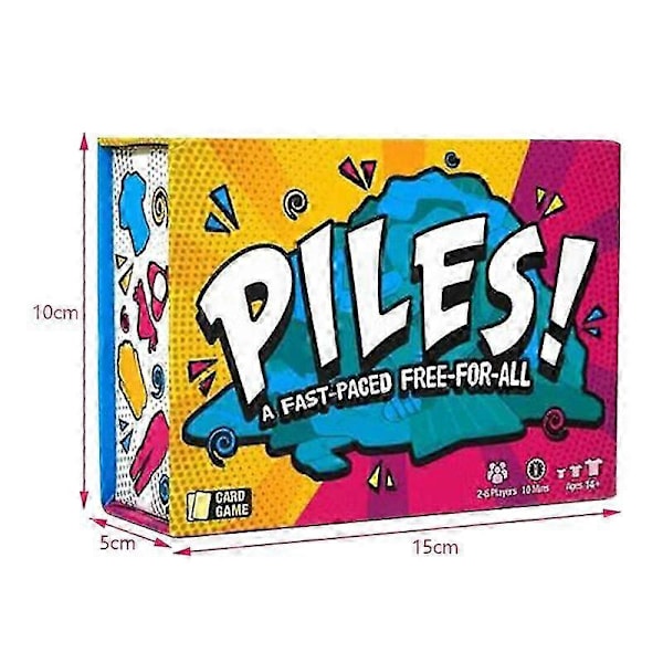 Piles Hurtigt Kortspil - Interaktivt Familie- & Børnebrætspil, Børnetøjs Stable Spil, Lærerigt og Engagerende