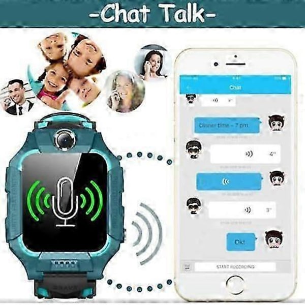 Q19 Barnklocka Kamera GPS SOS Samtal Telefon Klockor Pojkar Flickor Grön