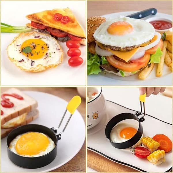 Non-stick eggeringer - Sett med 4 - Diameter 7,7 cm - Non-stick belegg