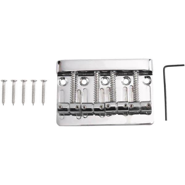 2X 4-strenget Hardtail Basguitarbro til Fender Precision Jazz Bas PB JB Style Bas, Krom Chrome