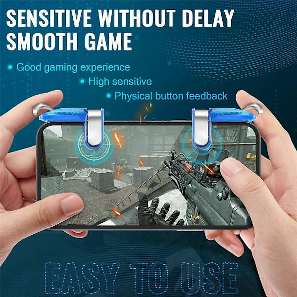 Mini Gaming Trigger til PUBG Gamepad Mobil Kontrol L1 R1 Shooter Pubg Spil Fire Knapper L1 R1 til Android Ios Joystick blue