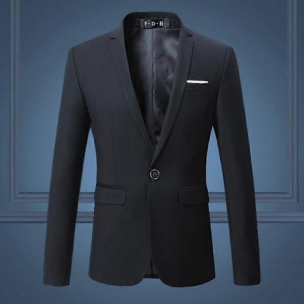 JWL- Gentleman Miesten Slim Casual Valkoinen Puku, Suuret Koot Brändit Business Casual Puhdas Väri Bleiserit Miehet Blue S