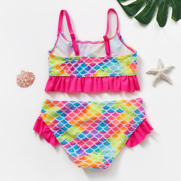 2~12Y Flickor Badkläder Två Delar Flickor Baddräkt Hög Kvalitet Set Biquini Infantil Härliga Barn Strandkläder-ST108MIX ST291 ros ST291 rose 4-5Years