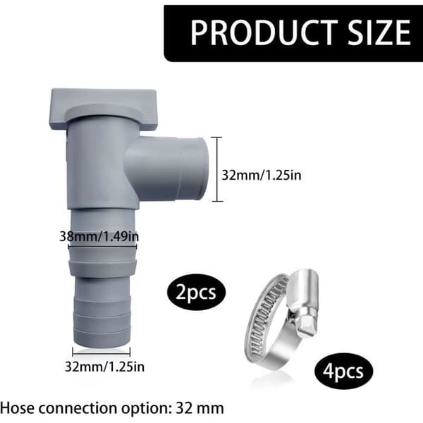 Poolventil - PVC - 32 mm - 2 st - Robust och hållbar - Exakt flödeskontroll