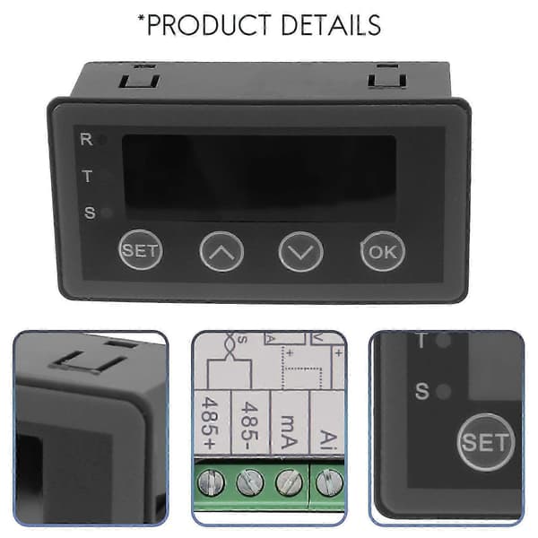 [KK] Digital Display Meter 0-10V 0-20MA 2-10V 4-20MA Analog Input Display Table Digital Display Head med Gray