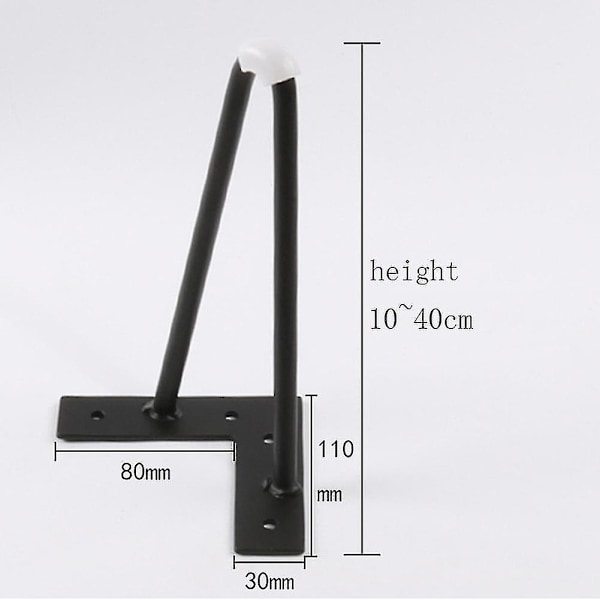 10cm-40cm Rauta Pöytäjalat Metallihuonekaluille Jalka Musta Kulta Tuoli Sohva Sänky Hiustenkuivaaja Pöytäjalka Kaappi Jalat Kommodille - Täydellinen 25cm 25cm Black 4 pc