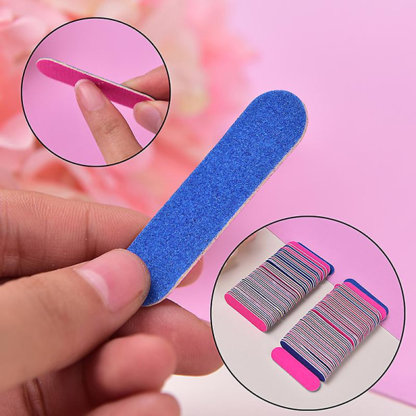 100 st mini nagelfilar Nail Engångs Nagelband Remover Buffers Nail Art Tools