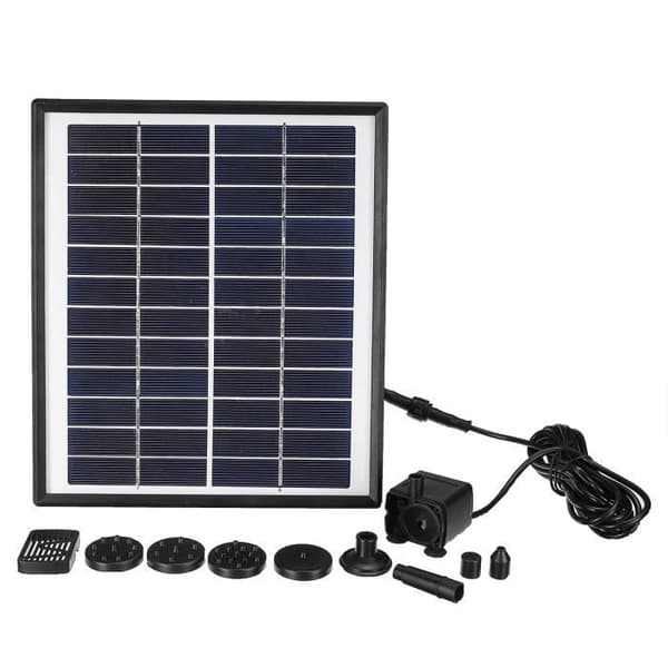 5W solpanel vandpumpe 400L/H til have, pool, springvand, dam