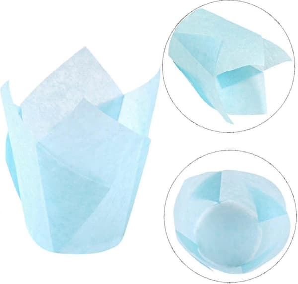 150 Stk. Mini Bageforme Tulipan Bageforme Cupcake Papir Muffinforme Til Bryllup, Fødselsdag, Ba