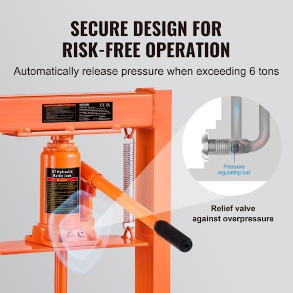 Ton hydraulisk værkstedspresse - VEVOR - Bil Værkstedspresse 110 mm