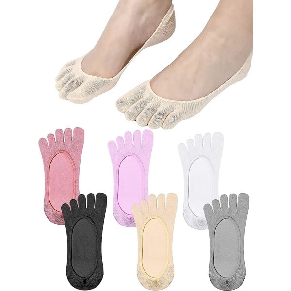 Pair of Summer Toe Socks Ladies Five Finger Socks Low Cut No Show Toe Socks