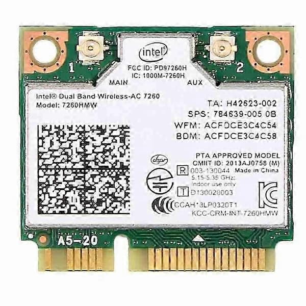 Intel 7260 AC 7260HMW 867 Mbit / s 5G Trådløs Wifi