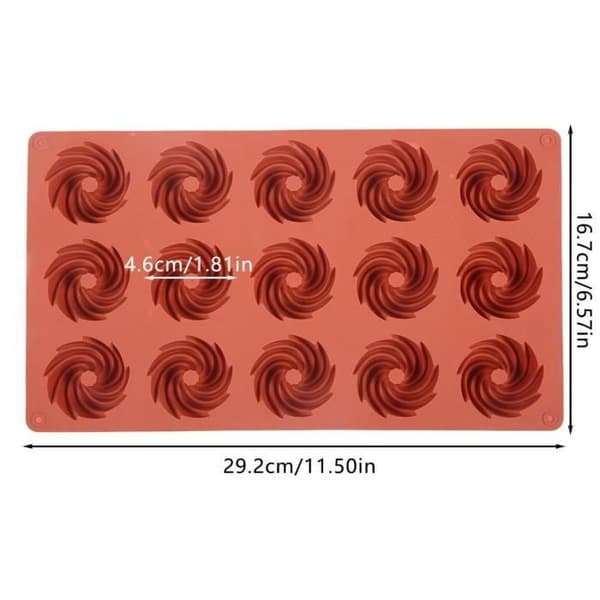Kageform - Uspecificeret - Spiral - 15 hulrum - Silikone - Non-stick