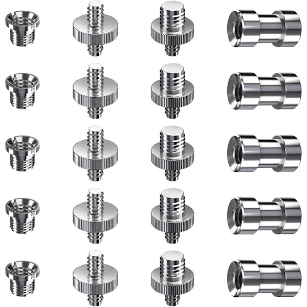 Camera Screw, 1/4" and 3/8" Converter Male Threaded Screws Set for Camera/Tripod/Monopod/Light Tripod (20pcs)