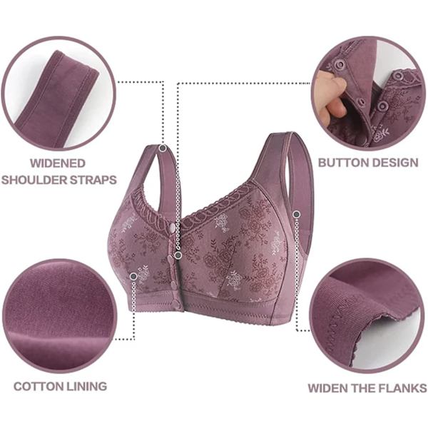 Wm Stylist Rintaliivit Seniorille, Etukiinnitys, Glamorous Puuvillainen Etuosa, Violetti Purple Size 42