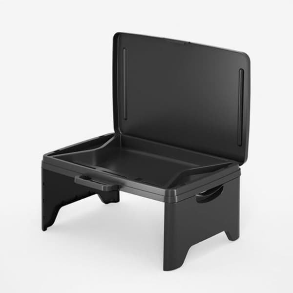 Vikbart laptopbord - ZOR® - Integrerade förvaringsfack - Modern svart design