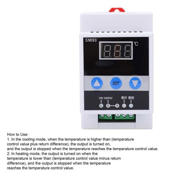 Digital Termostat Temperaturregulator DIN-skinne Montering TMC-6000 AC110-240V